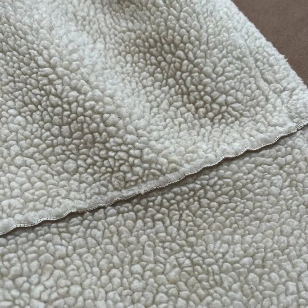 Pottery Barn Faux Suede Sherpa Throw Blanket 50 x 60 in Grid Pattern